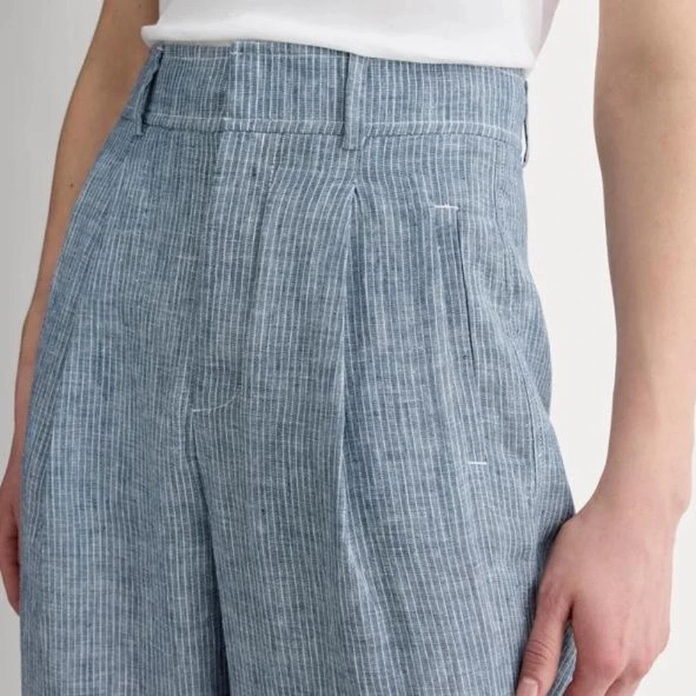 Everlane linen striped pants Highrise Breathable euro ren coquette lagenlook 4